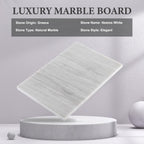 Koville Natural Marble Cutting Board for Kitchen Countertop, 12" x 8" Pastry Bread Macaron Display Board, Real Stone Slab Marble Cheese Boards, Bathroom Perfume Tray Candle Plate(Nestos White)