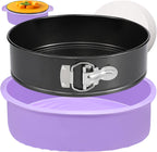 Springform Pan 9 Inch Nonstick Cheesecake Pan with Protector, Leakproof Spring Form Pan for Cheesecake, Round Cheese Cake Pans for Baking, 9 Inch Springform Cake Pan with 50Pcs Parchment Paper