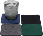 Graf Lantz - Bierfilzl Merino Wool Square Coasters Set of 4 - Slate (4"x4"x5mm) - Absorbs 30% of Weight - Natural German Wool - Heat Resistant, Sustainable, Reusable - Home Decor, Coffee Table Decor