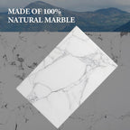 Koville Italian Natural Marble Cutting Board for Kitchen Pastry Bread Macaron Display, 12" x 8" Real Stone Slab Marble Cheese Board for Counter, Bathroom Perfume Tray Candle Plate (Arabescato)