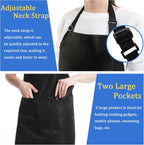4 Pack Chef Apron, Adjustable Apron with 2 Pockets, Unisex Personalised Apron for Cooking, Kitchen, Restaurant