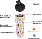 BJPKPK 34oz Skinny Tumbler With lid And Straw Stainless Steel Travel Coffee Mug Insulated Tumblers Cups,Hawaii Fruits Purple