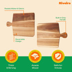 Riveira Acacia Wood Cutting Board – Gourmet Acacia Grandeur: 17 x 13 Wooden Cutting Board – Natural Wooden Cutting Boards For Kitchen Decorative – Innovative Juice Grooves Acacia Wooden Chopping Board