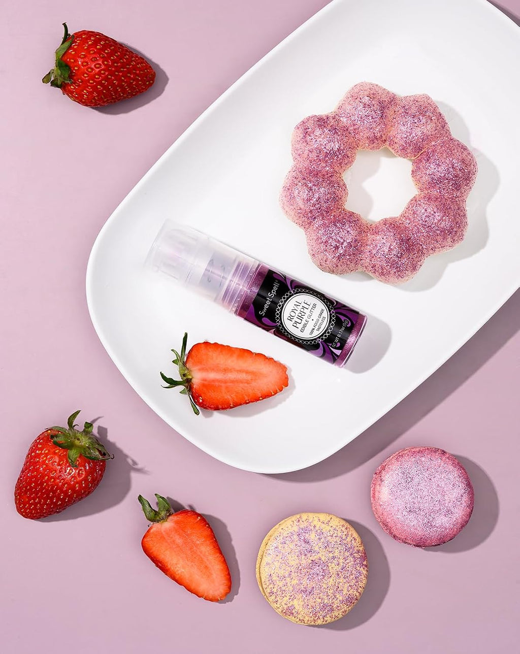 Sweet Spell Edible Cake Glitter Spray – Shimmering Magic for Cakes Decorating & Cocktails – 100% Edible, Food-Grade, Vegan, Gluten-Free (Purple)