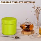 uxcell 2Pcs Round Tea Canisters, 3" x 3" Airtight Metal Tea Containers for Loose Tea, Coffee Beans, Spices - Durable, Compact, and Stylish Storage Tea Tin (Green)
