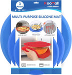 KooMall 12 10 8 Inch Multi-use Microwave Mat, Trivet, Pot Holders, Drying, Baking, Place Mat, Utensils Rest, Silicone Cover Pad for Hot Pot Pans Bowls Plates Dishes Kitchen Counter,Heat Resistant,Blue