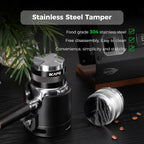 IKAPE Coffee Products, 58mm Coffee Distributor & Hand Tamper, Adjustable Depth Espresso Distributor Fits All 58mm Espresso Portafilter, Compatible with Rancilio, Gaggia Portafilter (Black)