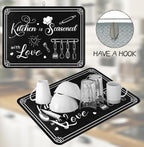 Dish Drying Mat Harvest Kitchen Is A Seasoned With Love 18 X 24 Inch For Kitchen Counter Reversible Dish Drying Pad Water Absorbing And Drying Mat For Kitchen Coffee Bar Decoration