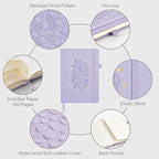 &And Per Se Lined Journal Notebook for Women&Men with Pattern, 160 Pages 100GSM Thick Paper, A5 Hardcover Journals for Writing(Lavender)