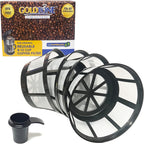 GoldTone Brand Reusable 8-12 Cup Basket Filter | Reusable Basket Coffee Filter Nylon Mesh fits Mr. Coffee, Black + Decker, Proctor Silex (4 Pack)