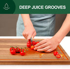 20" XL Extra Large Wooden Cutting Boards for Kitchen Charcuterie Boards Hardwood Solid Chopping Board Big Acacia Wood Cutting Board Meat Serving Cheese Board Thick Butcher Block Turkey Carving Board