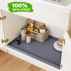 FLATO Waterproof Under Sink Mat 22" x 19" Shelf Liner for Kitchen and Bathroom, Cabinet Protector, Organizers and Storage, Flexible Silicone Drip Tray