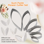 KALAIEN Dahlia Sugar Flower Veining Molds Fondant Cutters Gumpaste Cake Craft Tools(14PCS)