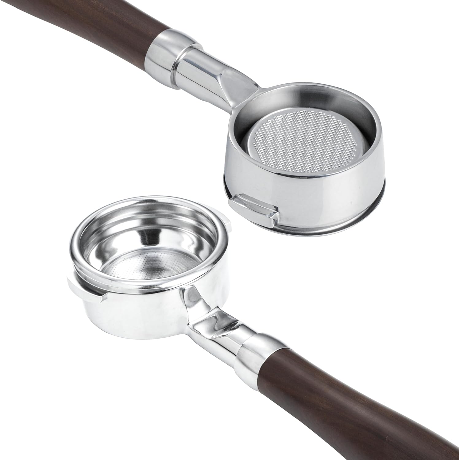 58mm Bottomless Portafilter with Double Shot Filter Basket & Wood Handle for Breville Oracle, Oracle Touch, Dual Boiler BES980XL BES990BSS BES920XL Espresso Machine