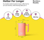 Cute Pink French Press Coffee Maker - Colorful, Retro And Stylish Insulated Coffee Brewer - Large Size Brews 4 Cups