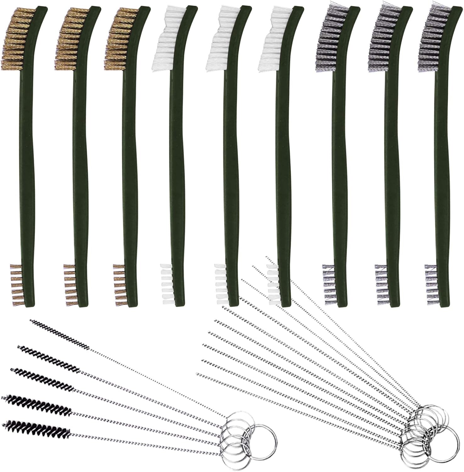 9pcs Wire Brush with Carburetor Cleaning Kit for Car,3pcs Brass Brush,3pcs Steel Brushes,3pcs Nylon Brushes