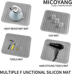 Silicone Dish Drying Mat for Multiple Usage,Easy clean,Eco-friendly,Heat-resistant Silicone Mat for Kitchen Counter or Sink,Refrigerator or Drawer Liner Grey 2XL 24 inches x 18 inches