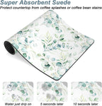 Rnivvi Coffee Mat, 12" x 19" Cute Minimalism Design Coffee Bar Mats for Espresso Machine Station Accessories and Organizer, Hide Stain Rubber Backed Absorbent Dish Drying Pad for Kitchen Counter,White