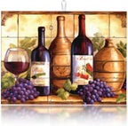 Large Dish Drying Mats For Kitchen Counter Microfiber Kitchen Drying Mat XL Draining Pad Absorbent Quick Drying Dish Mat 18x24 Inch - Wine Bottle Tile Mural