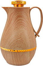 Insulated Thermal Coffee Carafe, 33 oz, Luxury Arabic-Style Insulated Carafe Flask, Coffee Tea Pot, with Spout and Glass Liner for Hot Cold Water, Housewarming Ornaments (Wood Color)
