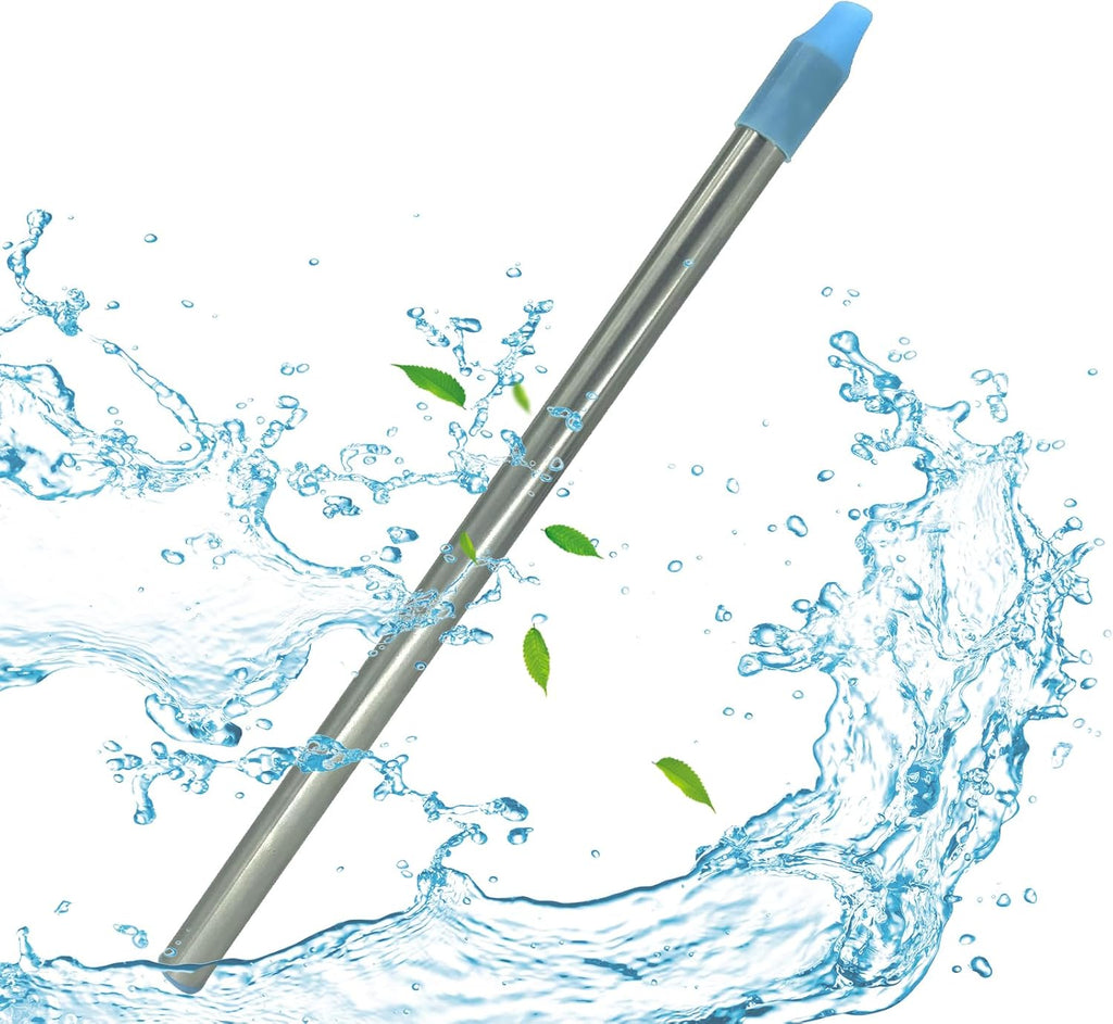 Personal Water Filter Straw, Reusable Stainless Steel Water Filter Drinking Straw Portable Outdoor Emergency Survival Gear for Hiking, Camping, Travel, Hunting & Fishing (Large)