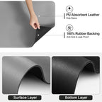 Dish Drying Mat for Kitchen Counter | Coffee Bar Mat for Countertops | Heat Resistant Drainer Mat with Non-slip Rubber Backed | Hide Stain Kitchen Absorbent Draining Mat | Grey 16"x20"