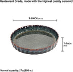 Ceramic Pie Pan Quiche Baking Dish, 9 Inch Round Ruffled Edge Au Gratin Baking Dishes, 27 Ounces Non-Stick Pie Dish, Tart Pan, Pie Plate for Apple, Oven, Dishwasher and Microwave Safe