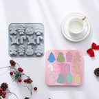Christmas Silicone Chocolate Molds, 2Pcs Baking Molds Santa Claus Snowman Gingerbread Man Tree Walking Stick Elk 6 Shapes for Jelly Candy Ice Cube Fudge Resin