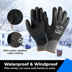 Waterproof Winter Work Gloves for Men and Women, Touchscreen, Freezer Gloves, Thermal Insulated, for Cold Weather