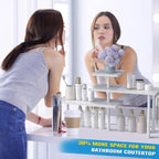 JayRex Bathroom Organizer Countertop Corner Shelf, 3 Tier Moveable Organizer for Make Up, Dresser Table, Desktop (White)