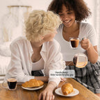 Espresso Cups Set of 4, Double Wall Hand Blown 5.5OZ Espresso Shots Glass, Coffee Mugs with Handle Perfect for Cappuccino, Latte, Tea