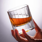 KAMMAK Crystal Whiskey Glasses Set of 2, Handcrafted 6.43oz Old Fashioned Glasses Stemless, Luxury Hand Blown Cocktail Glasses, Scotch Cup for Women, Men Gift for Bourbon Barware, Home Bar