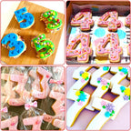 Number Cookie Cutters Shapes 9pcs, Sturdy Basic Biscuit Cutters Set with Dough Cutter, Metal Birthday Cookie Cutters for Holiday Baking Decorating