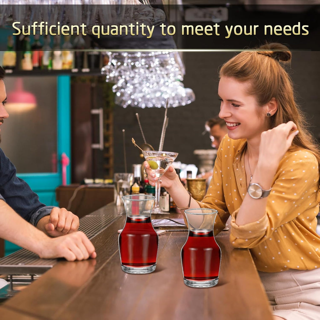 30 Pack Single Serving Wine Carafe Glass Small Mini Carafe Individual Wine Refill Decanter for Dinner Parties Tastings Bars Restaurants (6.5 oz)