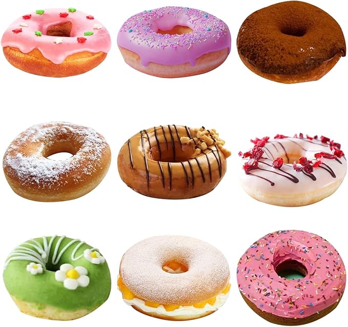 4 Inches Silicone Donuts Pan Set, 4 Pieces Non-stick Pastry Molds Cake Baking Molds for Bagel and Doughnut Cake Pans (Pink)