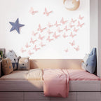 SAOROPEB 3D Butterfly Wall Decor - 48 Pcs, 4 Styles, 3 Sizes - Removable Wall Stickers for Pink Room Decor, Birthday Parties, Cake Decorations