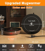 Coffee Mug Warmer with Gravity Sensor, Mug Warmer for Desk with LED Light, 3 Temp Settings & 6H Auto Shut Off Coffee Warmer, Electric Candle Warmer Plate for Beverage, Coffee, Tea, Milk