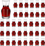 36 Pack Single Serving Wine Carafe Glass Small Mini Carafe Individual Wine Refill Decanter for Dinner Parties Tastings Bars Restaurants (6.5 oz)
