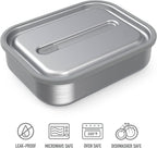 Bentgo MicroSteel Leak-Proof Lunch Box - Microwave-Safe, Oven-Safe, Bento-Style Container with Removable Divider, Airtight Lid, Sustainable Design, Odor & Stain Resistant (Stainless Steel)