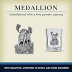 Heritage Pewter Moose Square Shot Glass | Hand-Sculpted 1.5 Ounce Shot Glass | Intricately Crafted Metal Pewter Inlay