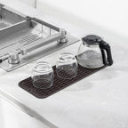 Silicone Dish Drying Mat for Multiple Usage,Easy clean,Eco-friendly,Heat-resistant Silicone Mat for Kitchen Counter,Sink,Bar,Bottle,or Cup Coffee M 17 inches x 6 inches