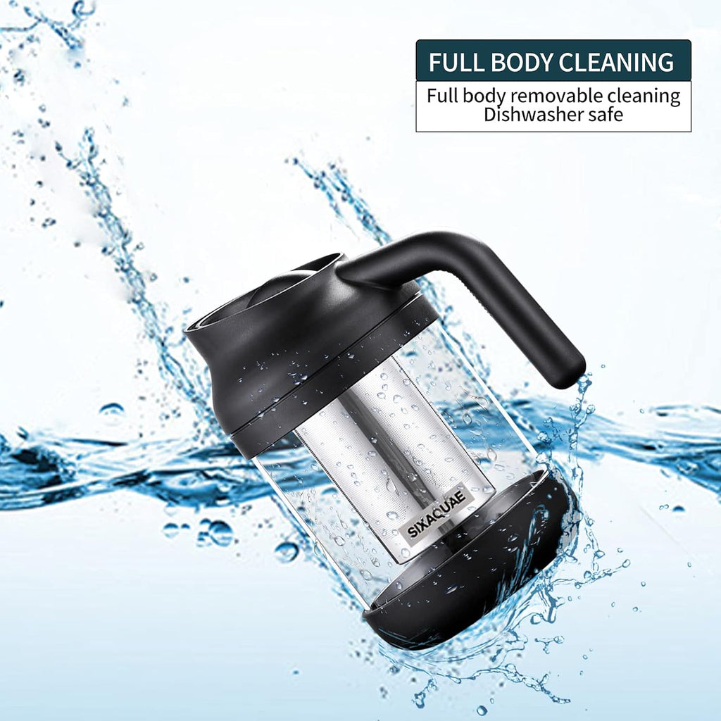 Cold Brew Coffee Maker Stainless Steel Strainer Large,Durable Iced Coffee Maker Cold Brew Pitcher,Dishwasher Safe 38 Oz Iced Tea Maker