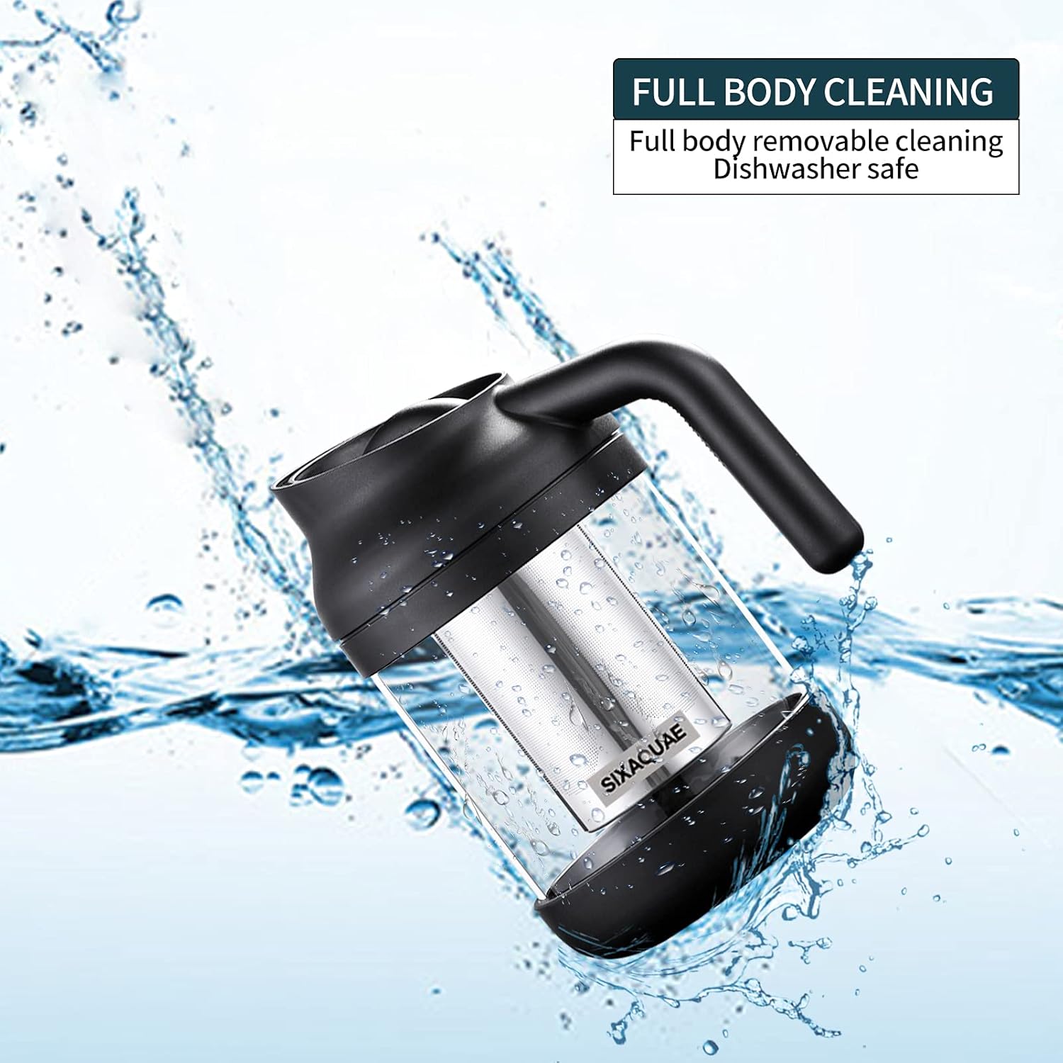 Cold Brew Coffee Maker Stainless Steel Strainer Large,Durable Iced Coffee Maker Cold Brew Pitcher,Dishwasher Safe 38 Oz Iced Tea Maker