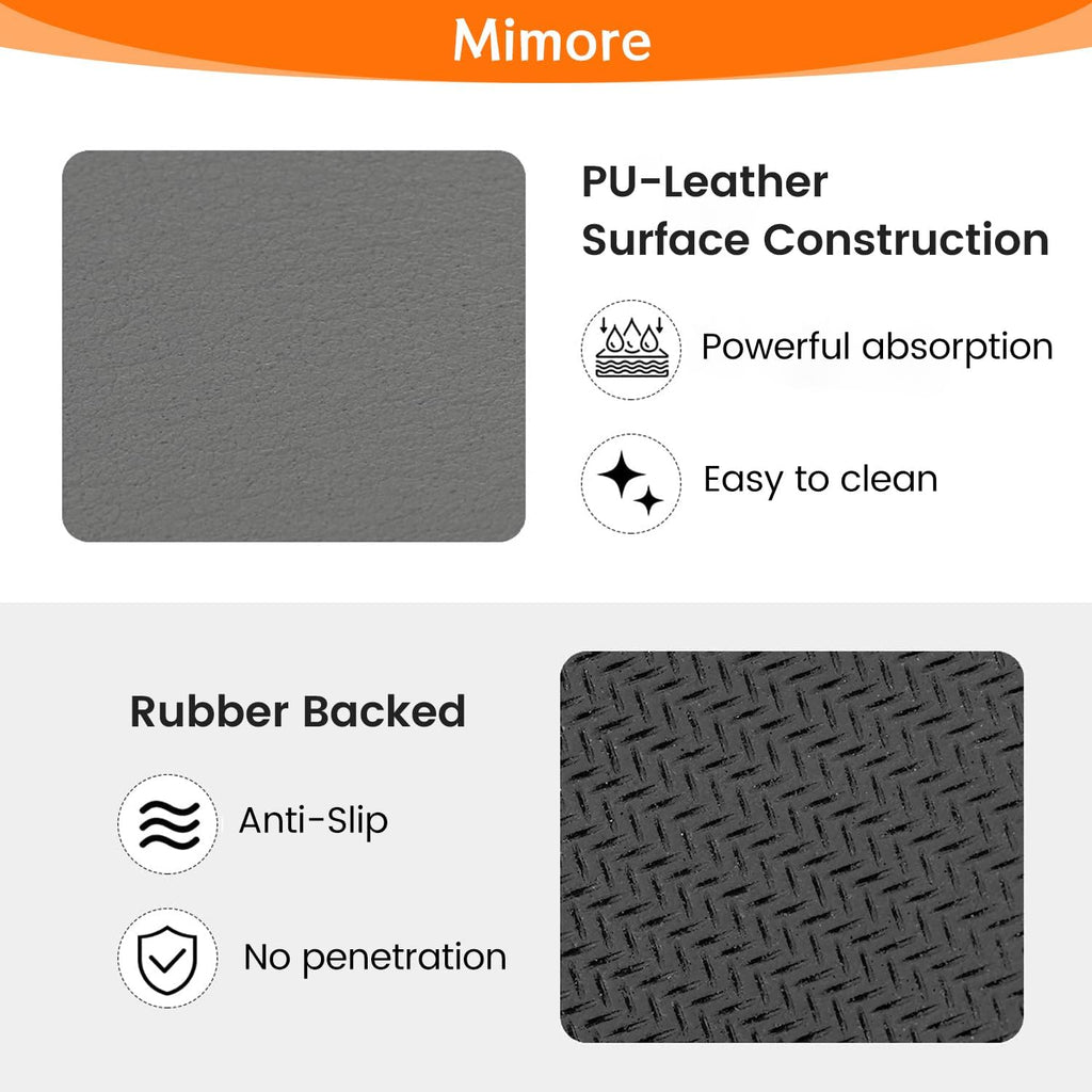 Mimore Coffee Mat - 12x19 Inch Countertop Mat - Absorbent, Hides Stains, Rubber Backed - Dish Drying Mat Fits Under Coffee Maker, Espresso Machine