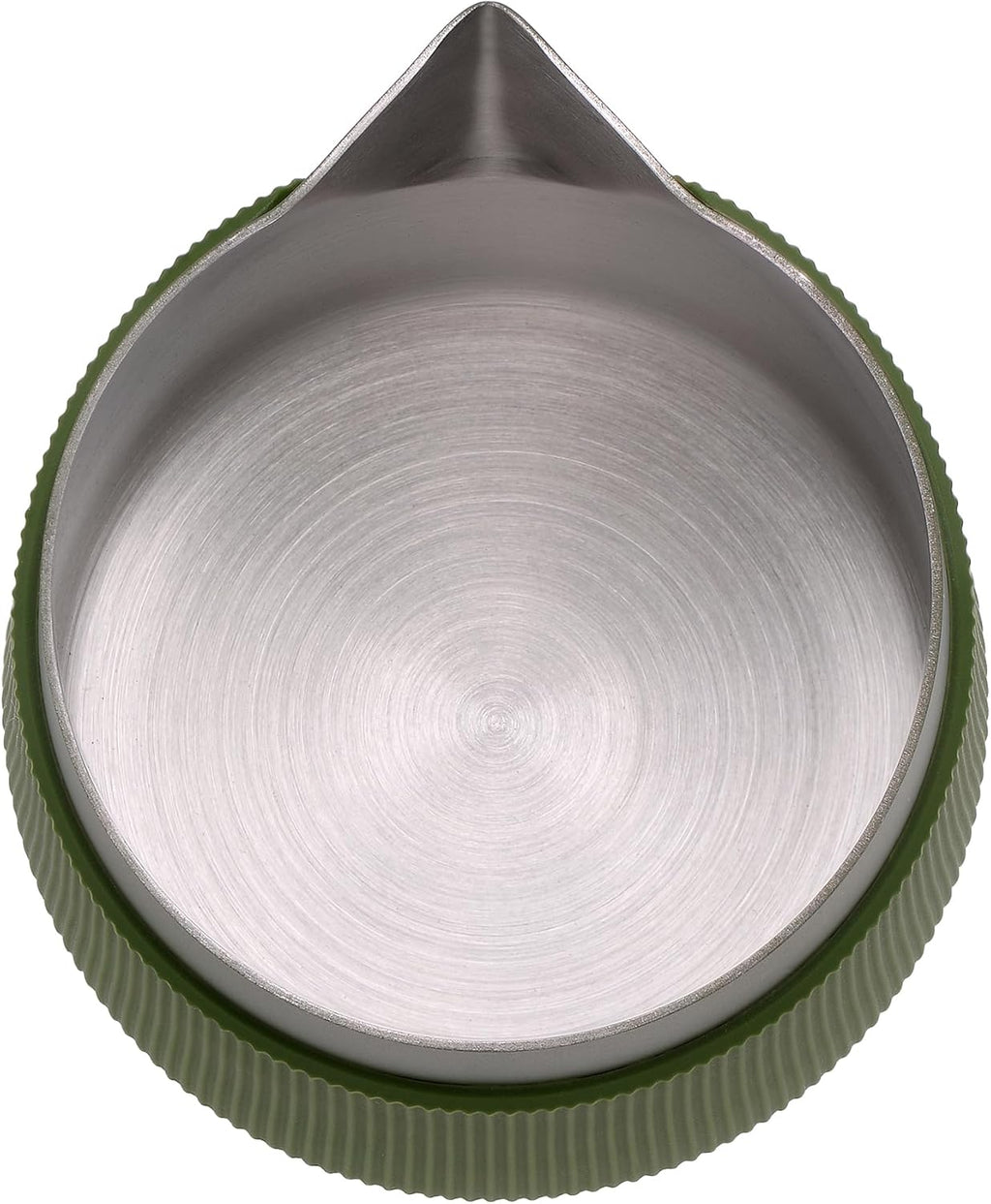 Normcore Handleless Milk Frothing Jug, Milk Pitcher 20.3 oz, Stainless Steel Latte Art Pitcher with Sharp Spout, Heat-Resistant Grip, Green, 600 ml