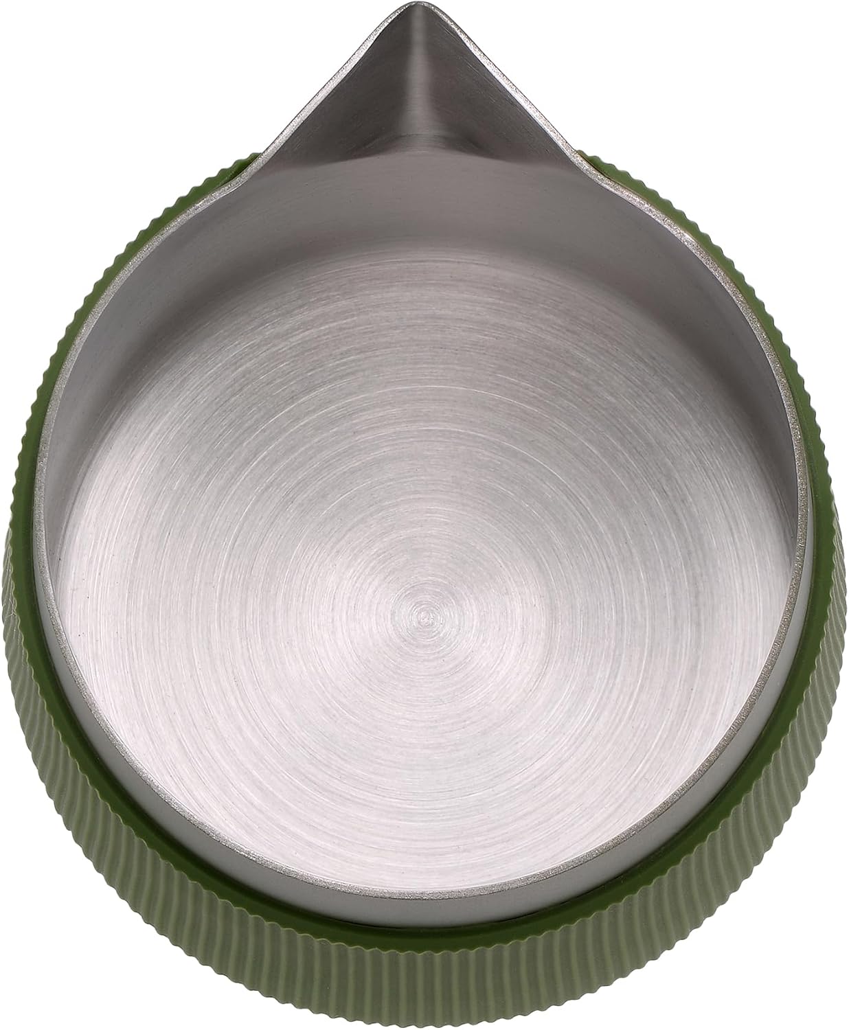 Normcore Handleless Milk Frothing Jug, Milk Pitcher 20.3 oz, Stainless Steel Latte Art Pitcher with Sharp Spout, Heat-Resistant Grip, Green, 600 ml