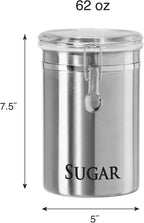 Oggi 8" Stainless Steel Flour Container & 62oz Sugar Jar Kitchen Storage Set