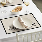 Artoid Mode Coffee Bar Mats Set of 2, 12x18 Inch Washable Non-Slip Plastic PVC Vinyl Table Mats for Coffee Machine, Countertops