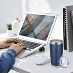 Pandance 20oz Stainless Steel Insulated Tumblers with Lid and Straw Bulk, Double Wall Vacuum Water Cups for Hot & Iced Coffee Drinks Travel Mug (White, 1 pack)