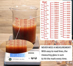 High Borosilicate Glass Measuring Cup-V-Shaped Spout，Glass Measuring Beaker for Kitchen or Restaurant, Easy to Read, 2000 ML (64 Oz, 8Cup)